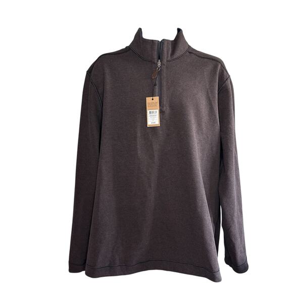 NWT Johnston & Murphy Men's Reversible Solid Quarter-Zip Navy/Brown Size 2XL - Picture 4 of 9